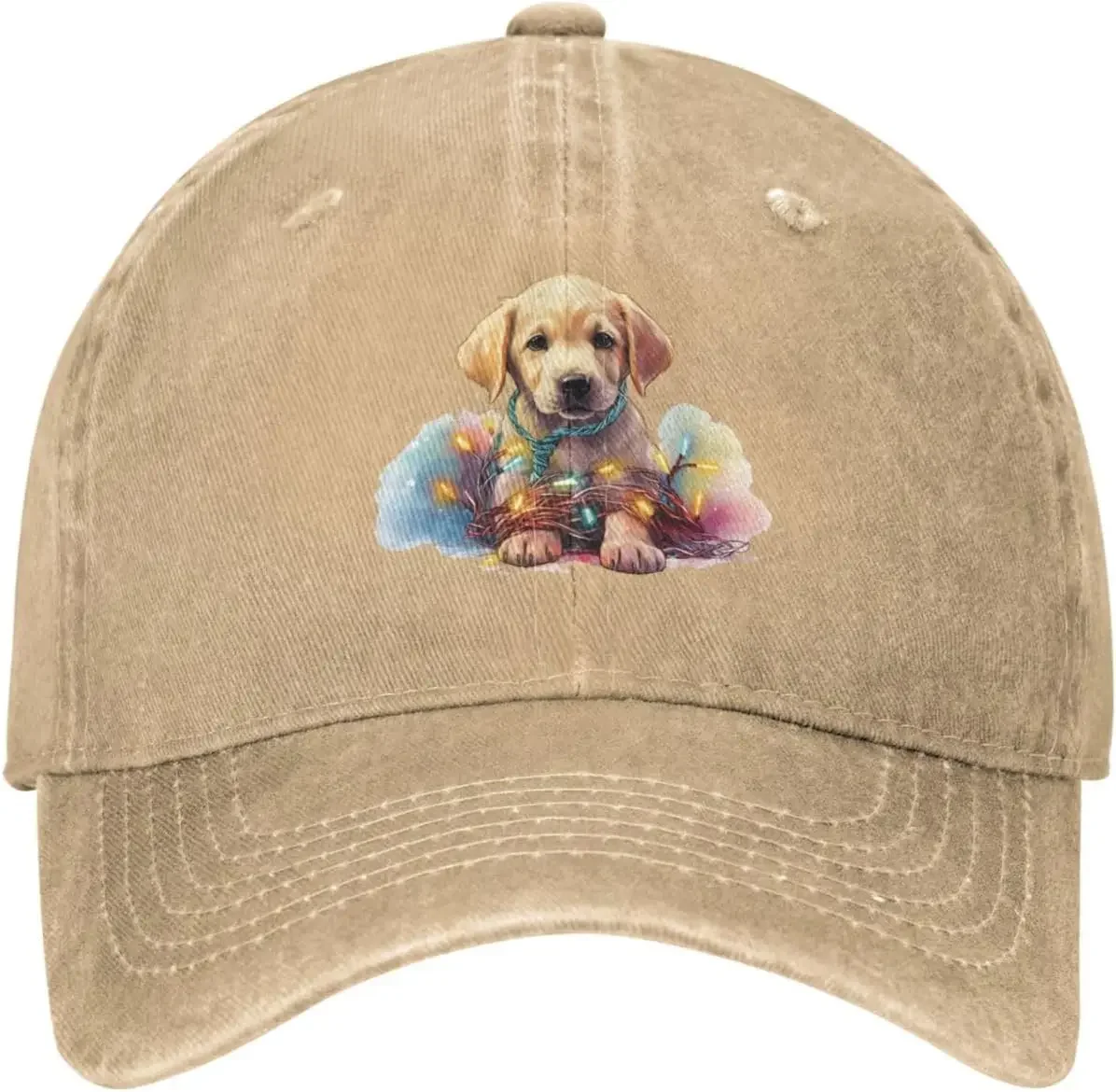 Labrador Retriever Puppy en sombrero de Navidad para hombres sombrero de papá sombreros ajustables