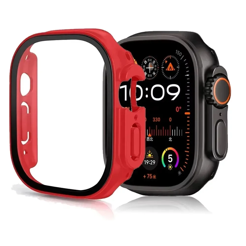 Glas+PC-Schutzhülle für Apple Watch Ultra 4 3 2 49mm Smartwatch Stoßfänger+Displayschutzfolie Gehärtetes Glas iWatch Series Ultra 49mm Zubehör – Detail 17