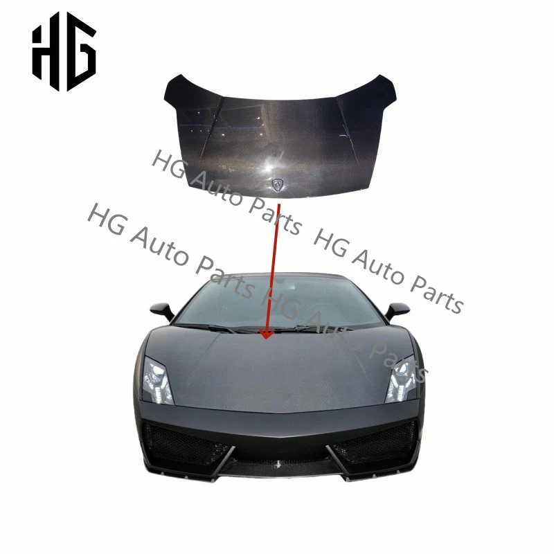 

Car accessories oem style carbon fiber front hoods for 2007-2014 lamborghini gallardo lp550 lp560 engine hood exterior auto part