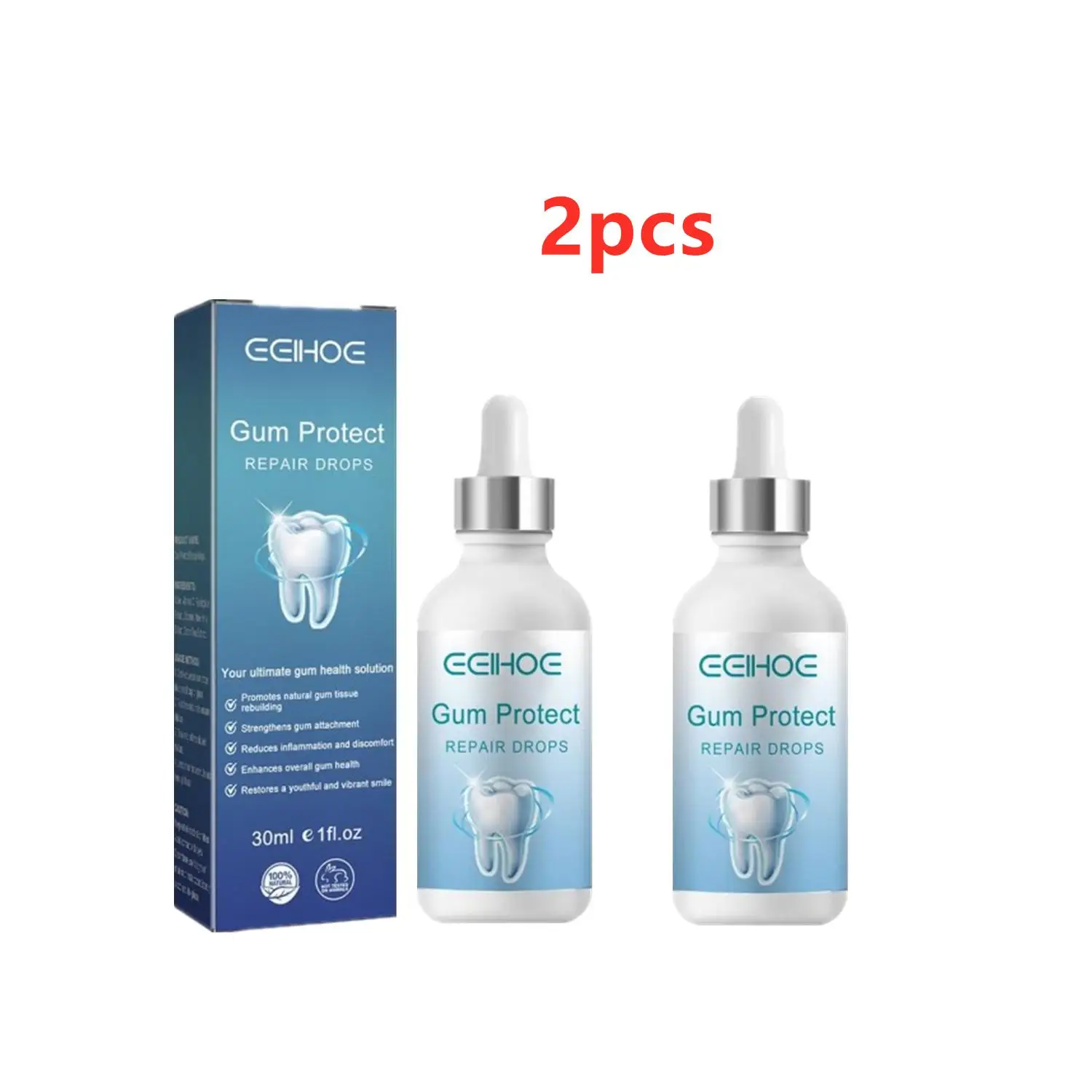 

2PCS Gum Protect Repair Drops Gum Relieving Periodontal Blistering Oral Cleaning Care Gum Repair Reduce Inflammation Gum Health