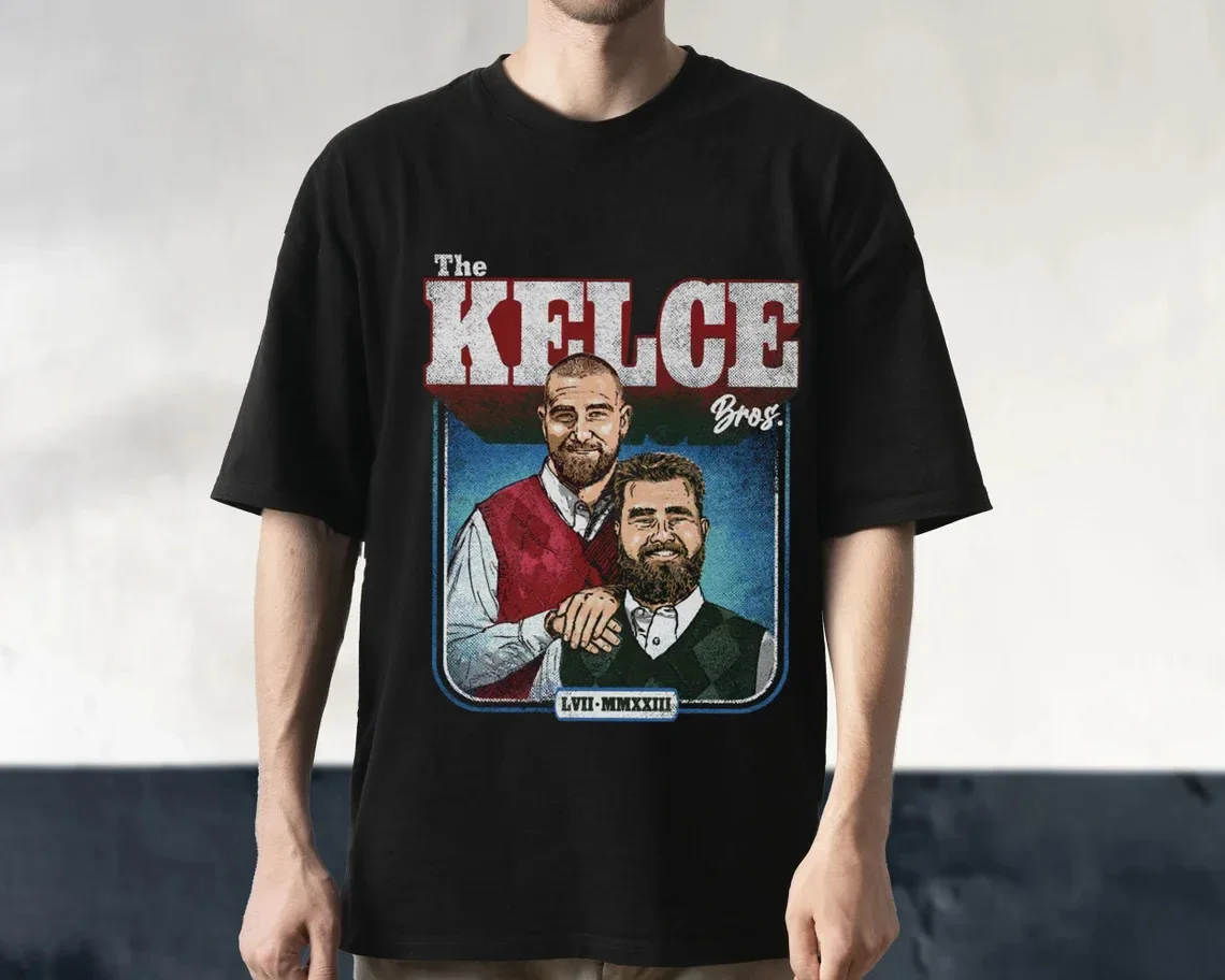 Jason Kelce & Travis Kelce Bros Gift Men Women T-Shirt S-3XL