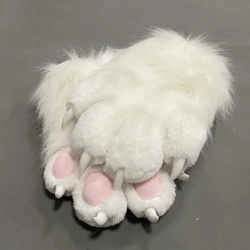 Accesorio Kig Fursuit Kigurumi, garras de animales peludos, guantes para uñas, disfraz de Cosplay, accesorios de Cosplay de pata de Animal peluda, regalo para niños