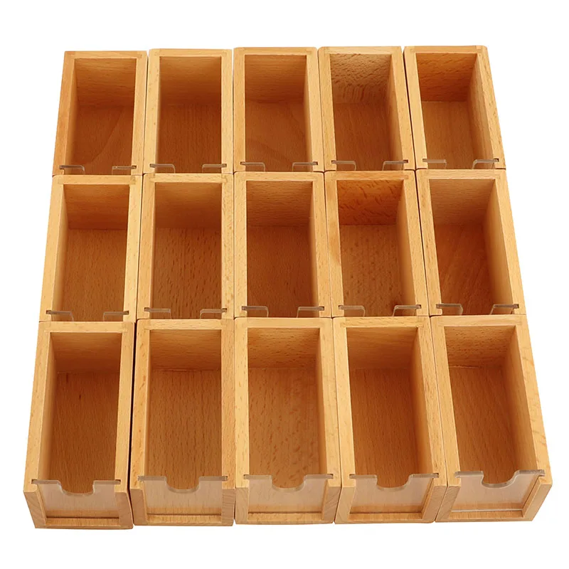 Montessori Materials Language Wooden Container for Lables Beechwood Box Acrylic Materials Teaching Educational Toys For Children