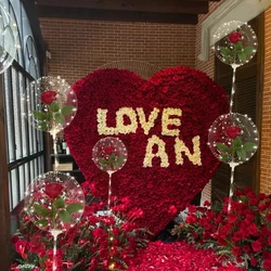 5 Led Luminous Rose Bouquet Wave Balloons (Excluding Internal Electricity) for Wedding Season, Birthday and Holiday Decoration