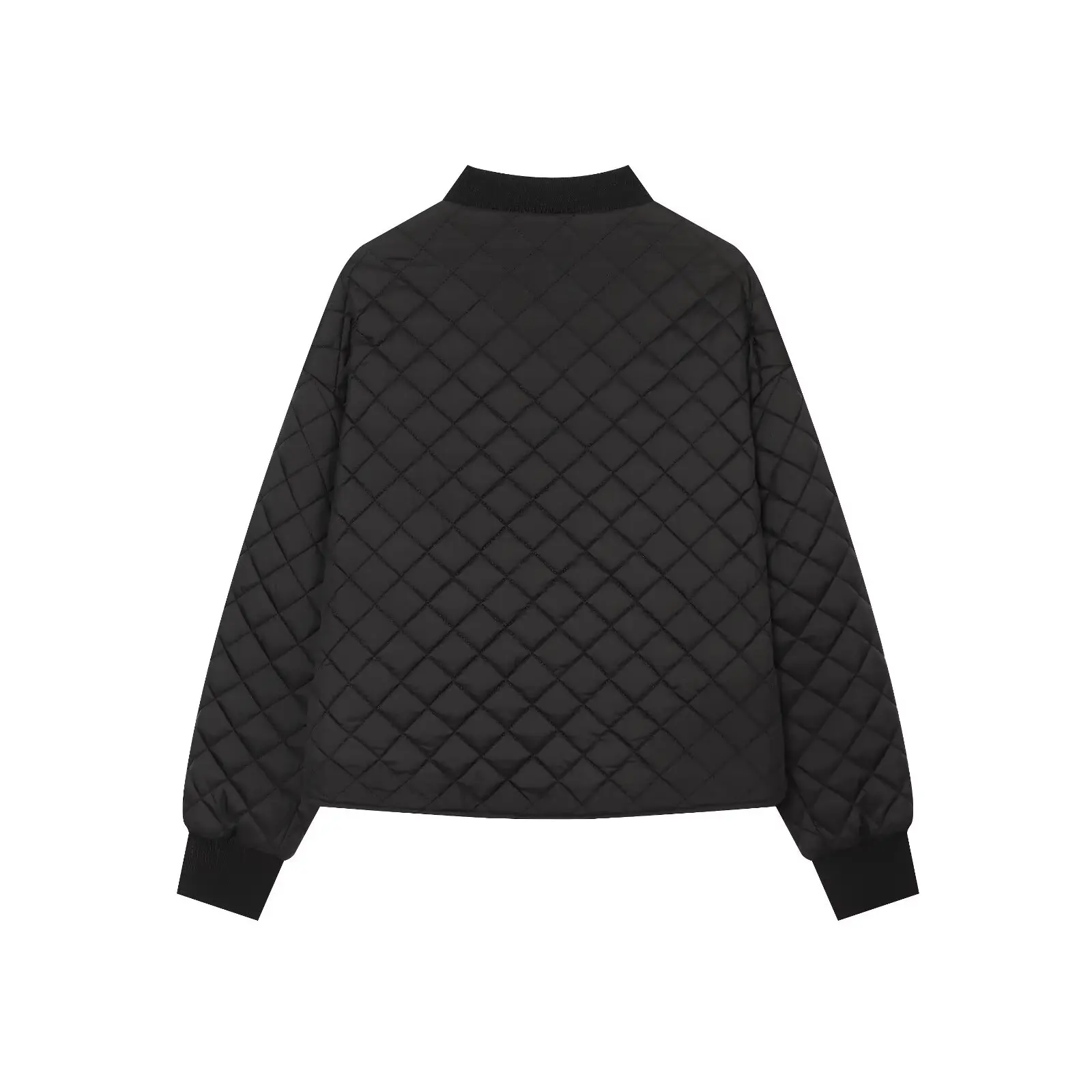 KONDALA Women Casual Versatile Padding Jacket Coat Streetwear Elegant Rhombus Zip-up Jacket 2026 Fall Winter Chic Commute Jacket