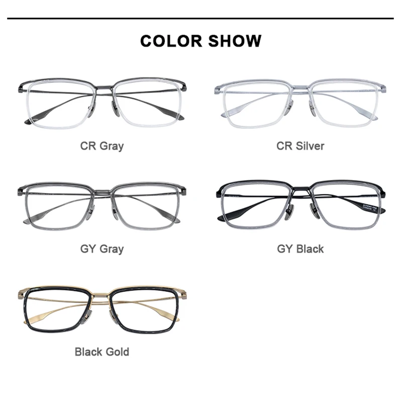 Marque de luxe concepteur pur titane cadres ultralégers affaires simples lunettes surdimensionné carré classique hommes Vintage lunettes