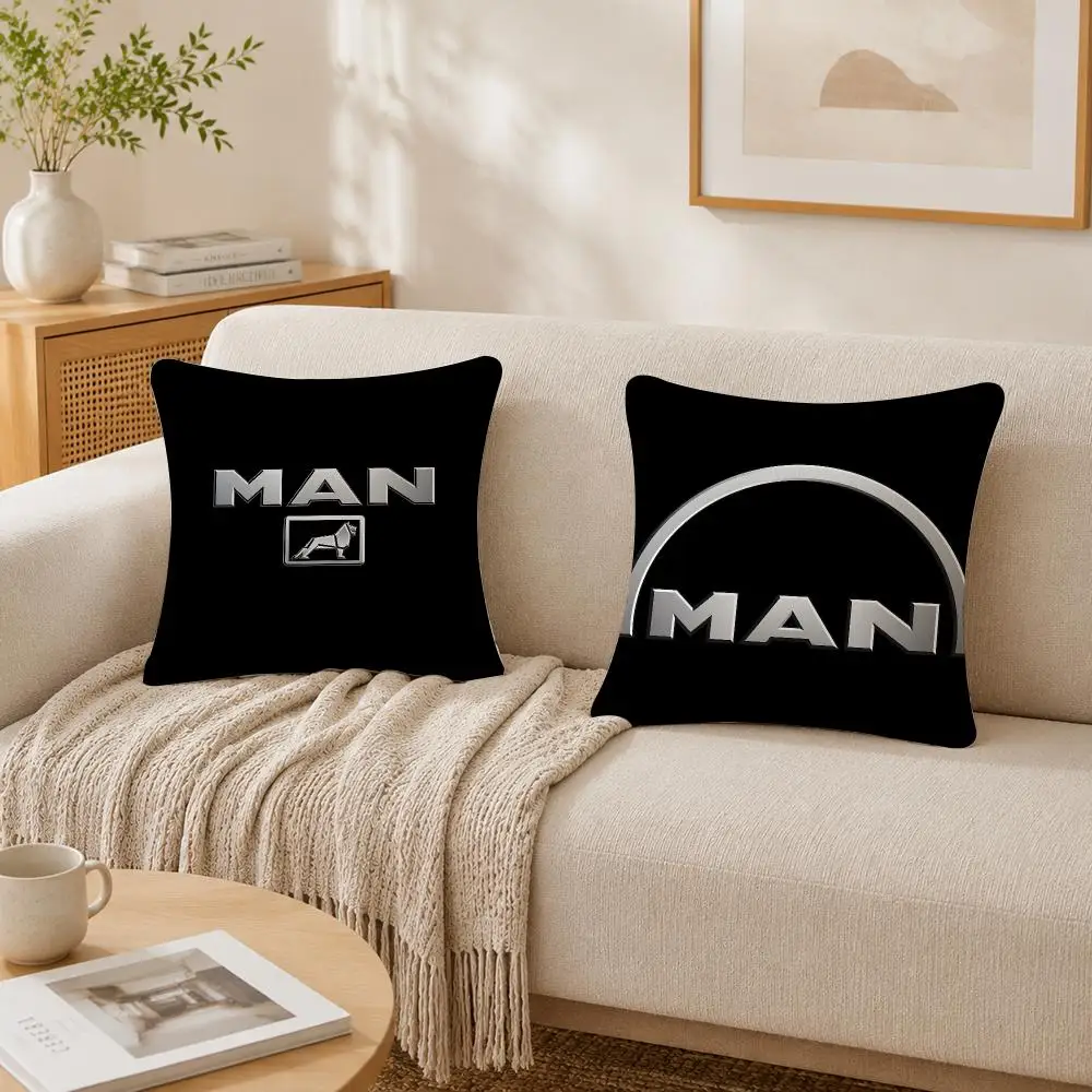 Car M-Man-T-Truck Luxury Cushion Cover Plush Decorative Pillow Case With Hidden Zipper Cutecore Room Decor For Home