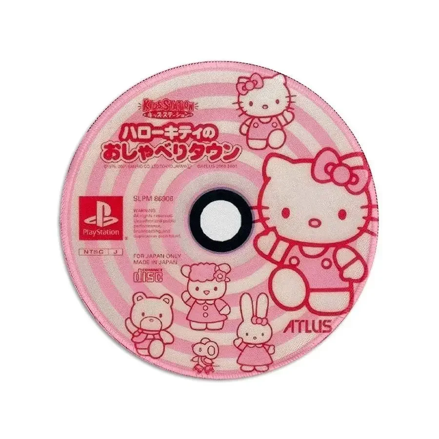 Sanrio Kawaii Hello Kitty Round Mouse Pad Washable Stain Resistant Non-slip Office Cartoon Cute Girly Mouse Pad