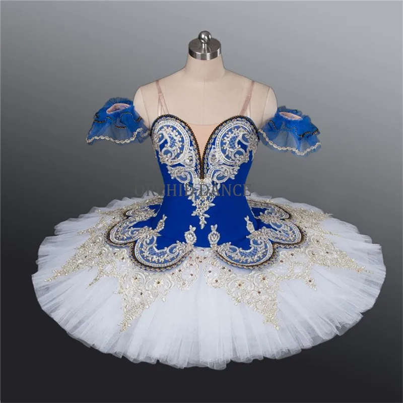 Professional High Quality Custom Size 12 Layers Classical Peach Blue Ballet Tutu Girls