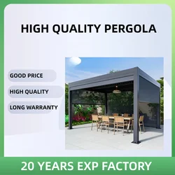 3X3 BioclimatiCPergola Garden Pergola Aluminium Outdoor Motorized Aluminum Pergola Gazebo Outdoor With Sliding Glass Door