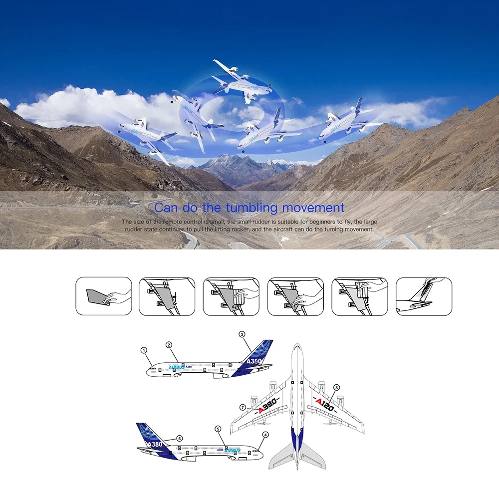 Wltoys Xk A120 Airbus A380 Flugzeug Spielzeug 2,4G 3Ch Rc Flugzeug Starrflügel Flugzeug Outdoor Spielzeug Drone A120-A380 Rc Flugzeug Spielzeug segelflugzeug