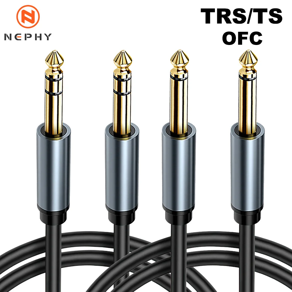 6.5 مللي متر إلى 6.5 مللي متر جاك كابل الصوت لخلاط طبلة باص كهربائية 6.35 مللي متر 1/4 بوصة TS TRS أحادية/مزدوجة 1 متر 2 متر 3 متر 5 متر 10 متر 15 متر 20 متر 30 متر طويلة