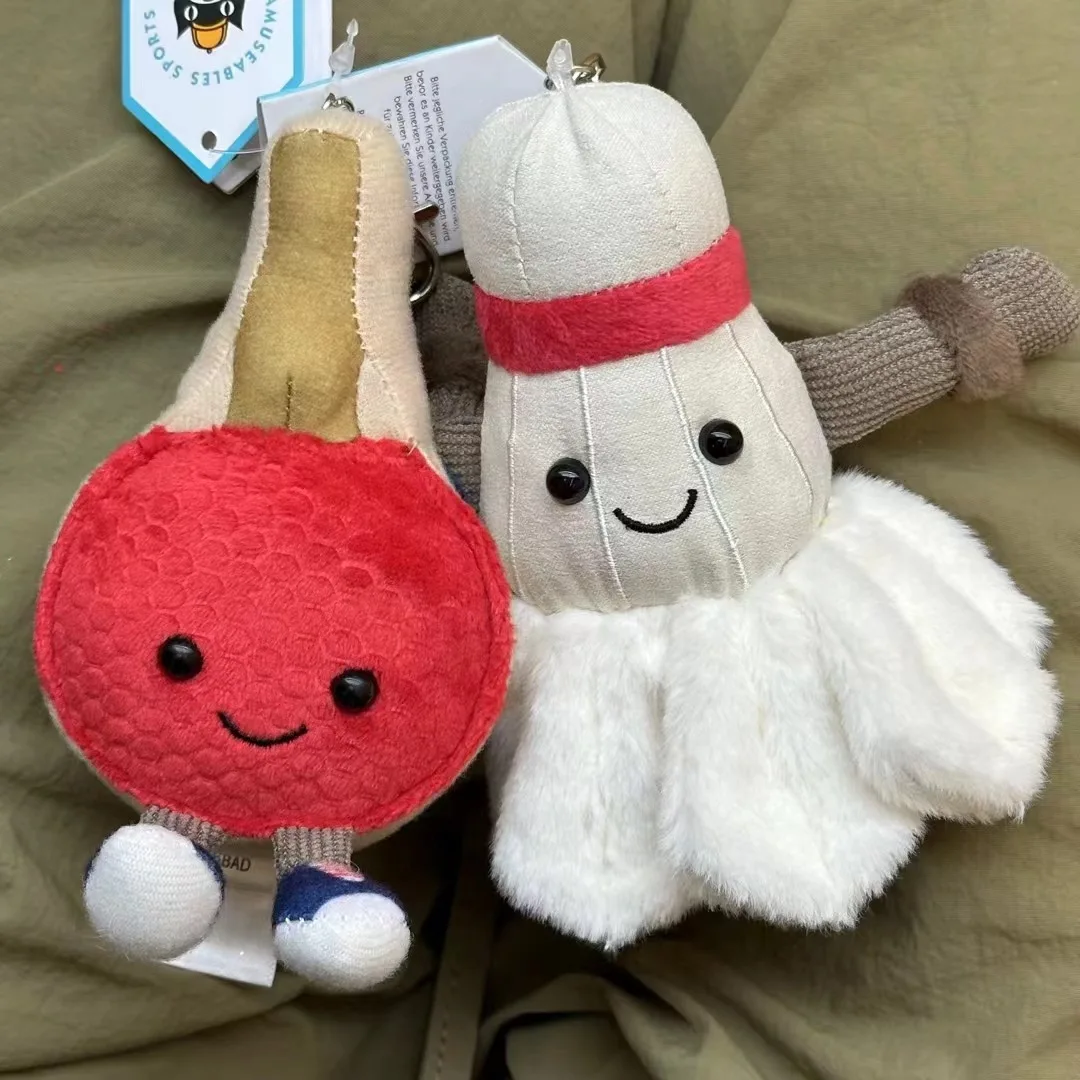 

12 см забавные мультяшные плюшевые брелки для бадминтона, подвеска, спортивная фигурка, брелок для ключей, кукла, креативная подарочная сумка, подвеска, плюшевые брелки