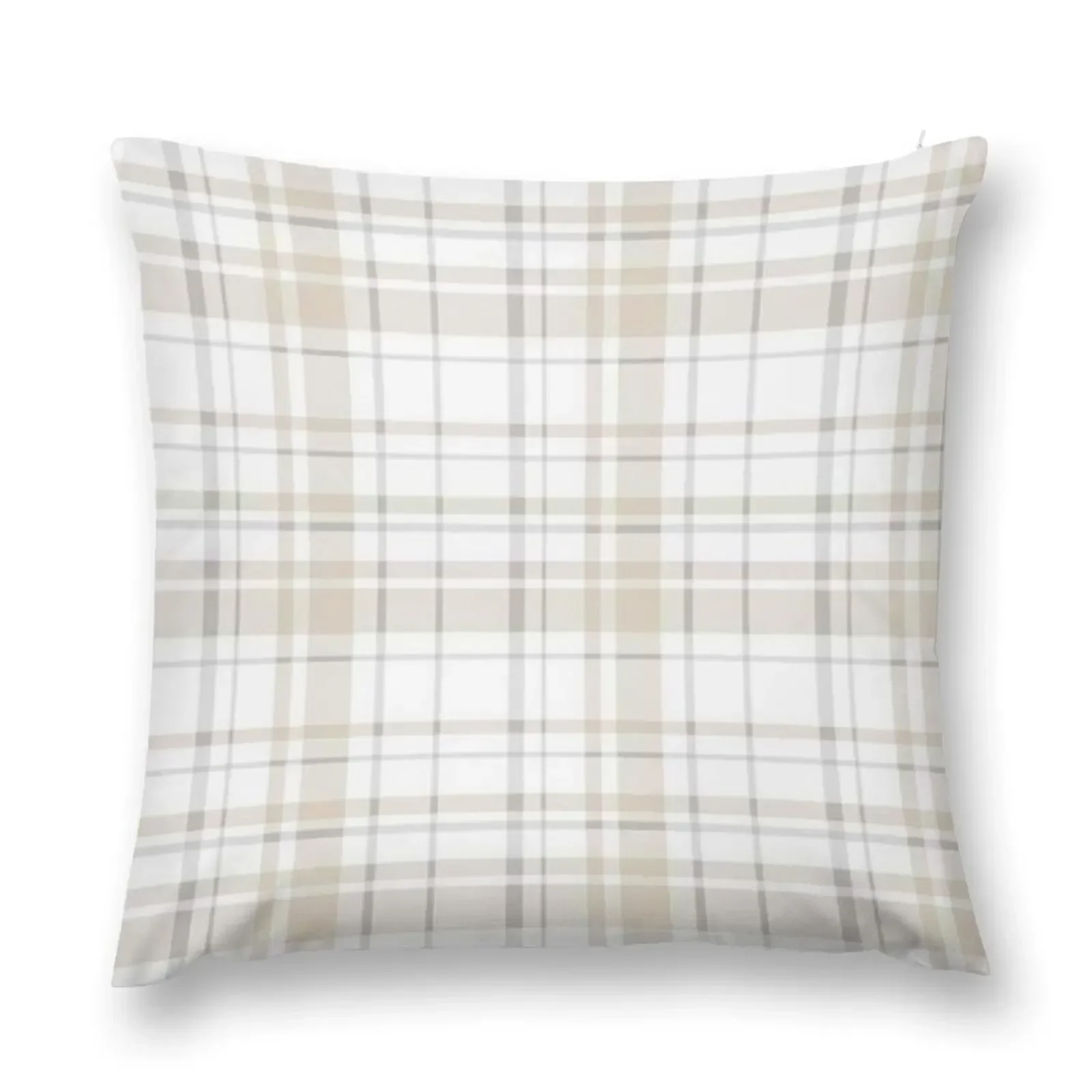 

Light Creme and White Plaid - Creme and White Tartan Throw Pillow Christmas Pillow Covers Sofa Covers Christmas Pillow