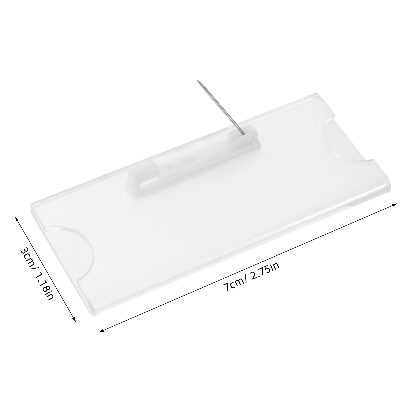 10Pcs Transparent Acrylic Name Tags Clear Blank Id Badge Holders 2.8x1.2in Name Badge Clips for Work Employee Identification view 6