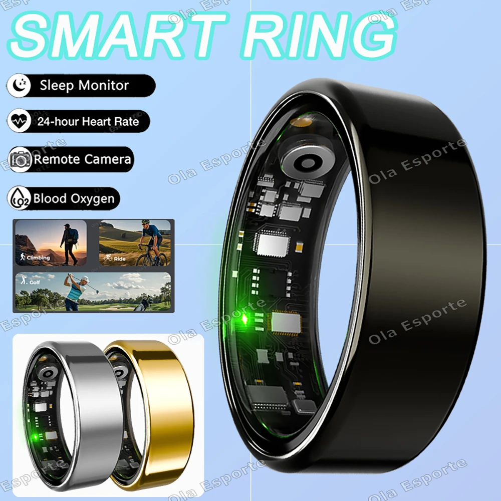 

Новинка 2026: Умное кольцо для мужчин и женщин с мониторингом давления, пульса и сна, GPS-трекером, водонепроницаемостью IP68 и 5ATM, спортивное кольцо
