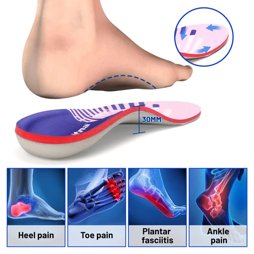 Imagen 2 del producto IFitna-plantilla ortopédica para fascitis Plantar y metatarso, plantilla para aliviar el dolor, pies planos, soporte para arco alto, para hombre y mujer, de pie, todo el día