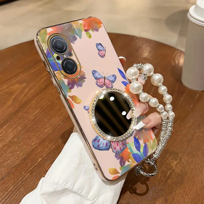 

Nova 9SE чехол для телефона с нежным цветочным браслетом и покрытием для Huawei Nova 9 10 12Pro 13Pro 10SE Mate 60 70 P60ART P70 P70Pro Cover