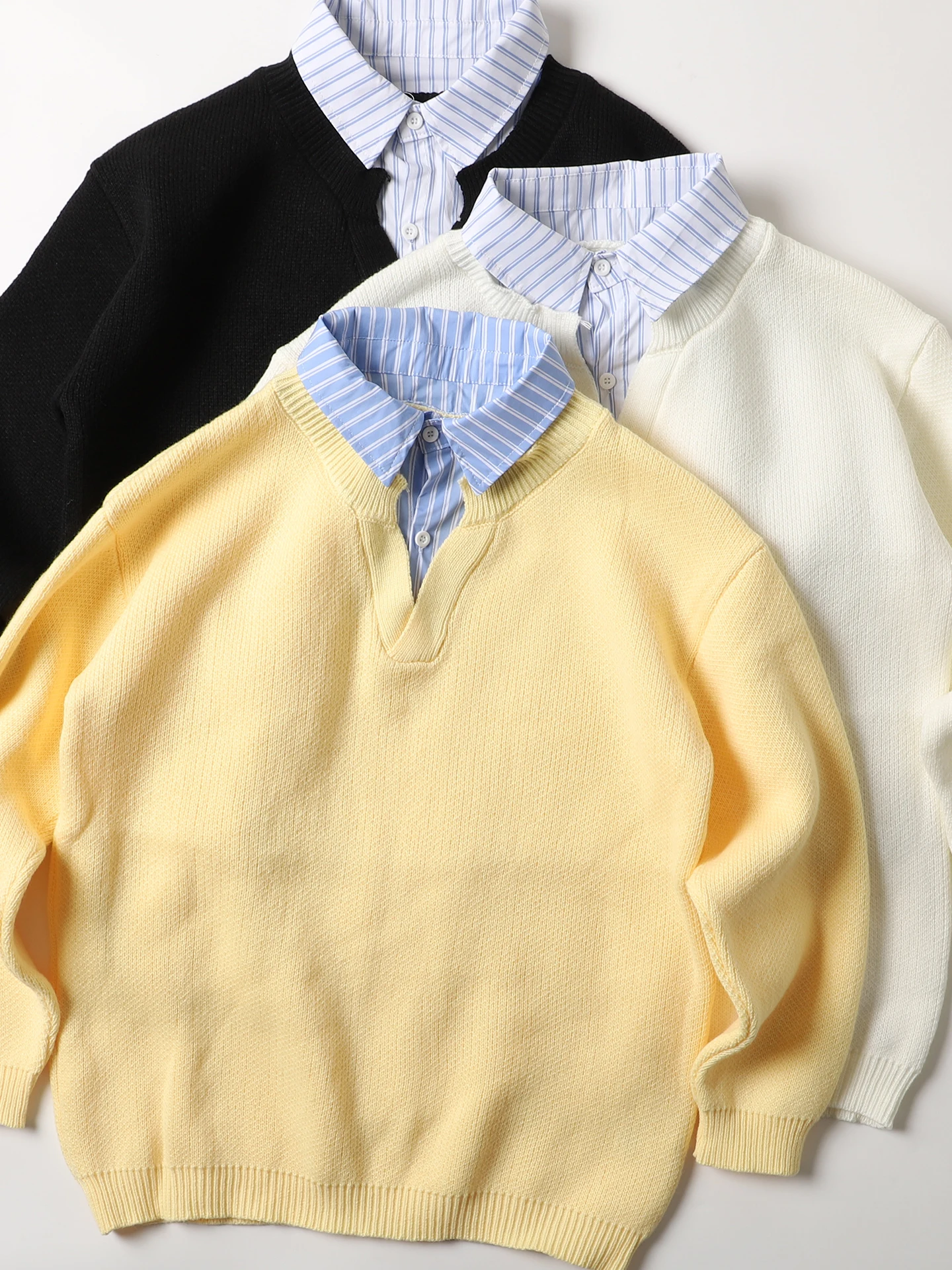 

Casual irt Collar Sweater Men's Lazy Sle Knitted Top Polyester Fiber Long Sve Warm Color Commute Suitable