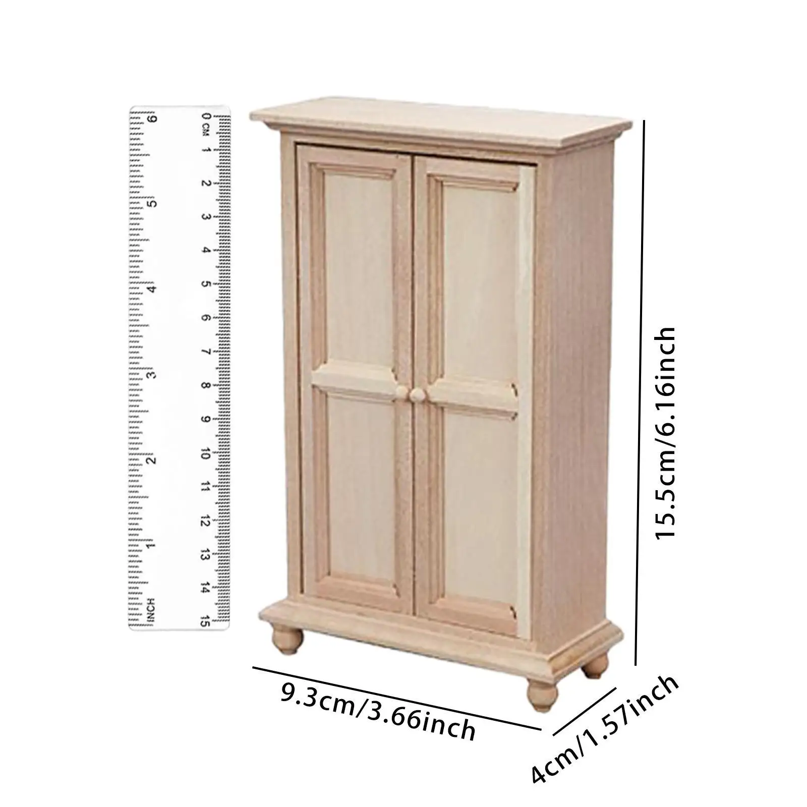 Armoire l'inventaire à double porte, meubles en bois, Cisco l'inventaire simulé, vitrine cadeau, décorations de paysage, 1:12