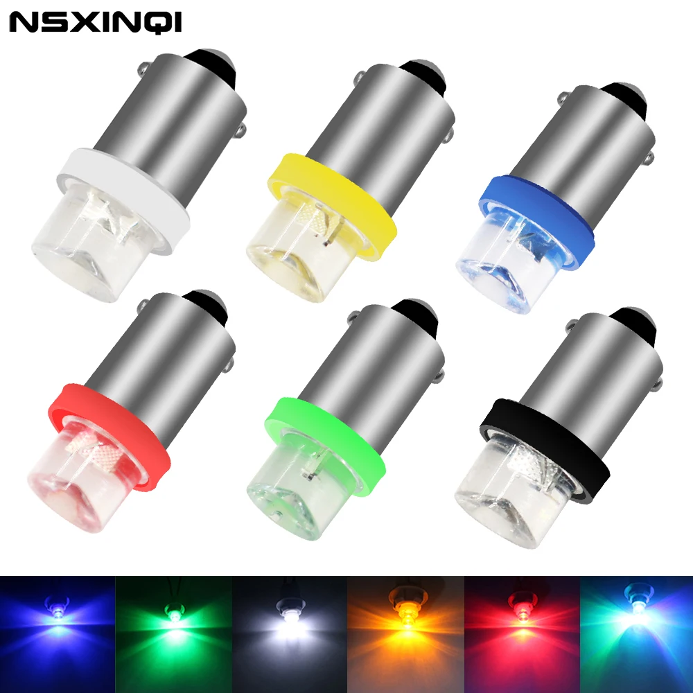 NSXINQI 50pcs BA9S Car Light Bulb T4W DC 12V Auto LED Concave Interior Side Lights Instrument Indicator Bulbs