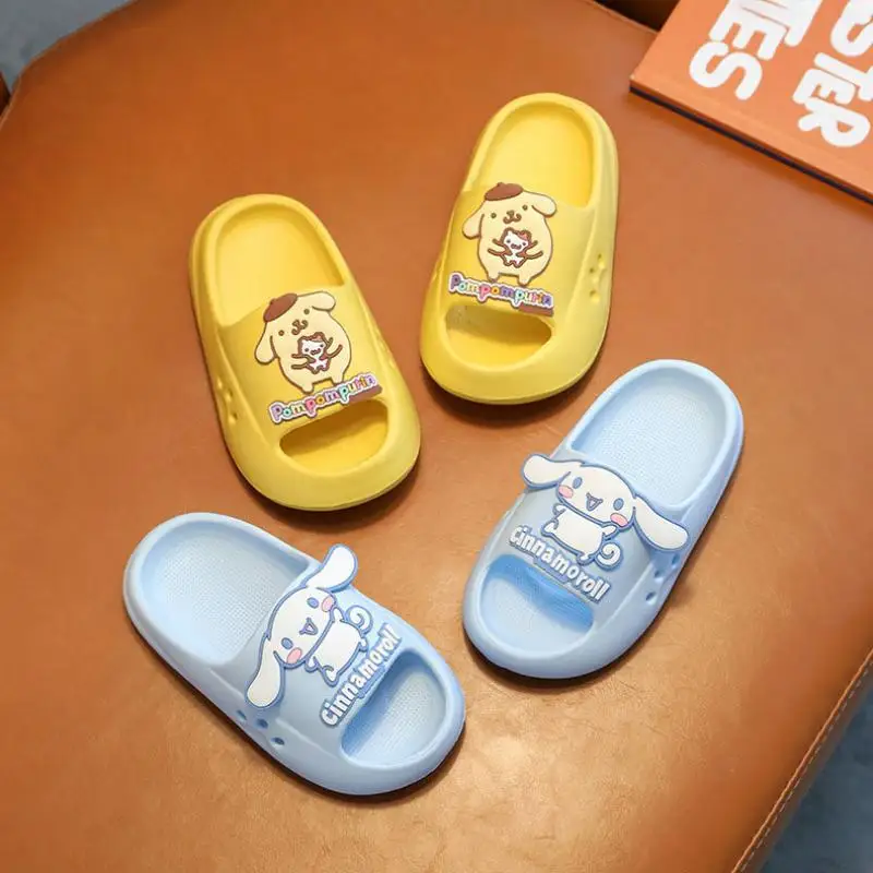 2023 Anime Sanrioed Kuromi Cinnamoroll Children's Slippers Kids Summer EVA Soft Soled Sandals Boys Girls Non-Slip Indoor Shoes