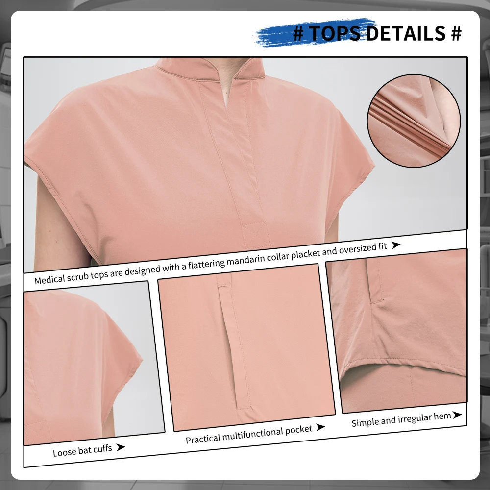 Set uniforme ospedaliera Moda Clinica per animali domestici Scrub Abiti Tinta unita Unisex Salone di bellezza Abiti da lavoro Dentista Dottore Infermiera Scrub Set