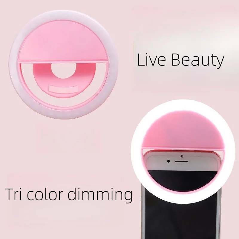 

Mobile Selfie Beauty Lamp Led Fill Light Live Beauty Portable Handheld Fill Light Tri color Usb Charging Anti Slip Light Clip