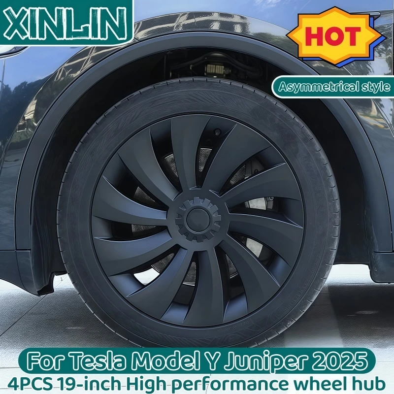 

4 шт. 19-дюймовые колпаки для втулок Whirlwind Web, колпаки для автомобильных ступиц, полные чехлы на обод, сменные аксессуары для крышек колес для Tesla Model Y Junipe2025
