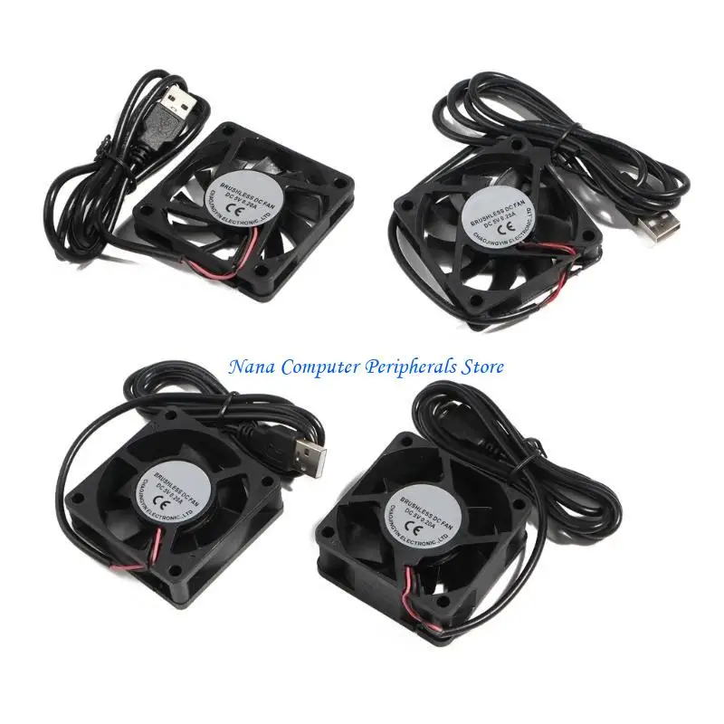 F68C 5V USB Connector Fan Cooler Heatsink Exhaust CPU Cooling Fan Replacement 60x60mm 6010 6015 6020 6025