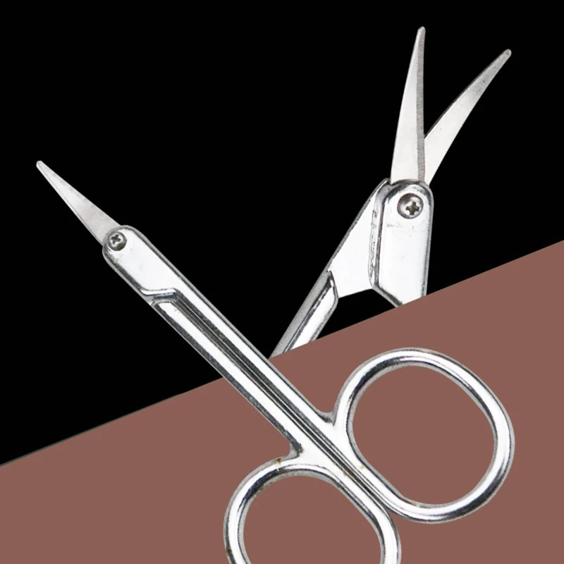 Stainless Steel Makeup Nose Hair Scissor Eyebrow Eyelash Trimmer Scissors Cutter for Facial Trimming Tools for Women Dropship