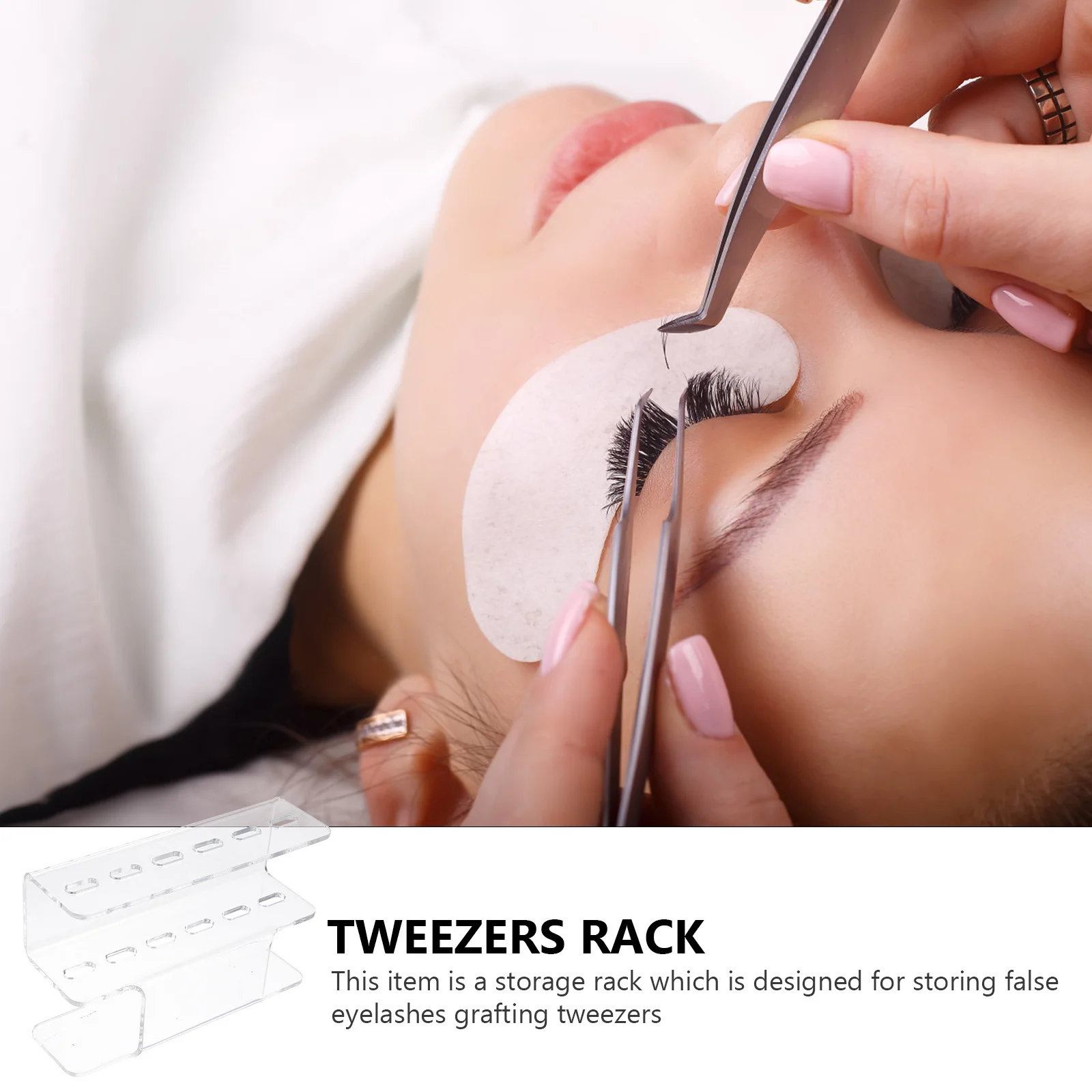 1 個のアクリル製ディスプレイスタンド、まつげピンセット用、頑丈な収納ラック、サロンや家庭での使用に最適、お手入れが簡単なオーガナイザー