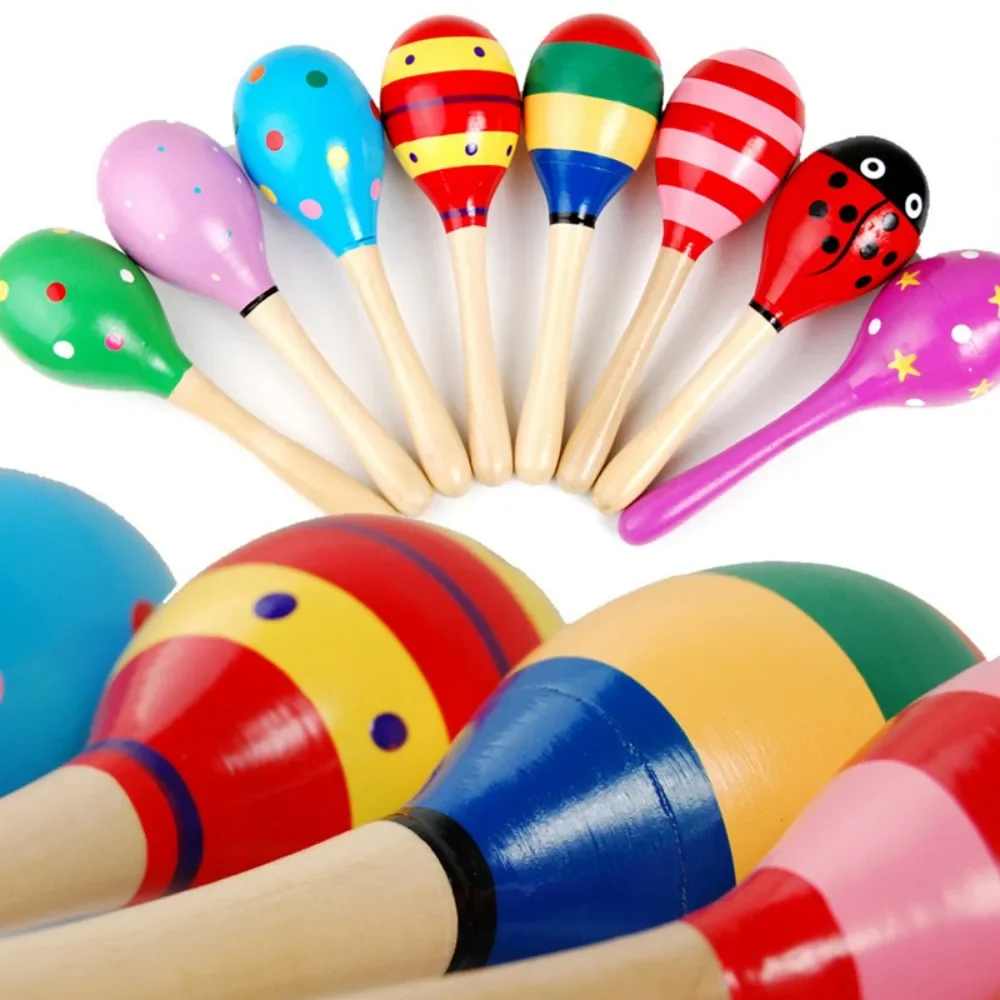 Montessori Baby Toy Wooden Colorful Musical Instrument Rattle Shaker Sand Hammer Bell Kids Toys for Children Early Learning Toys