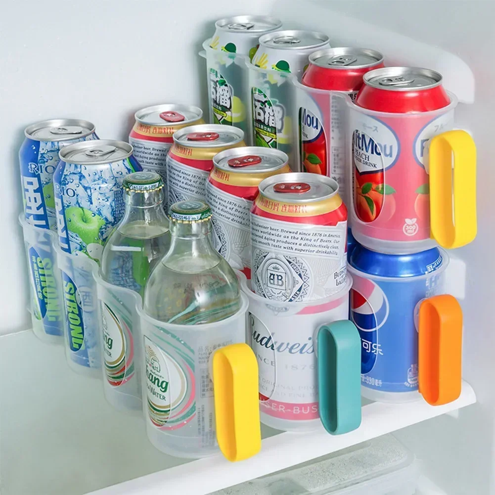 4 Hole Beer Soda Drink Can Storage Box Refrigerator Storage Organizer Rack Shelf Space Saving Kitchen Gadgets