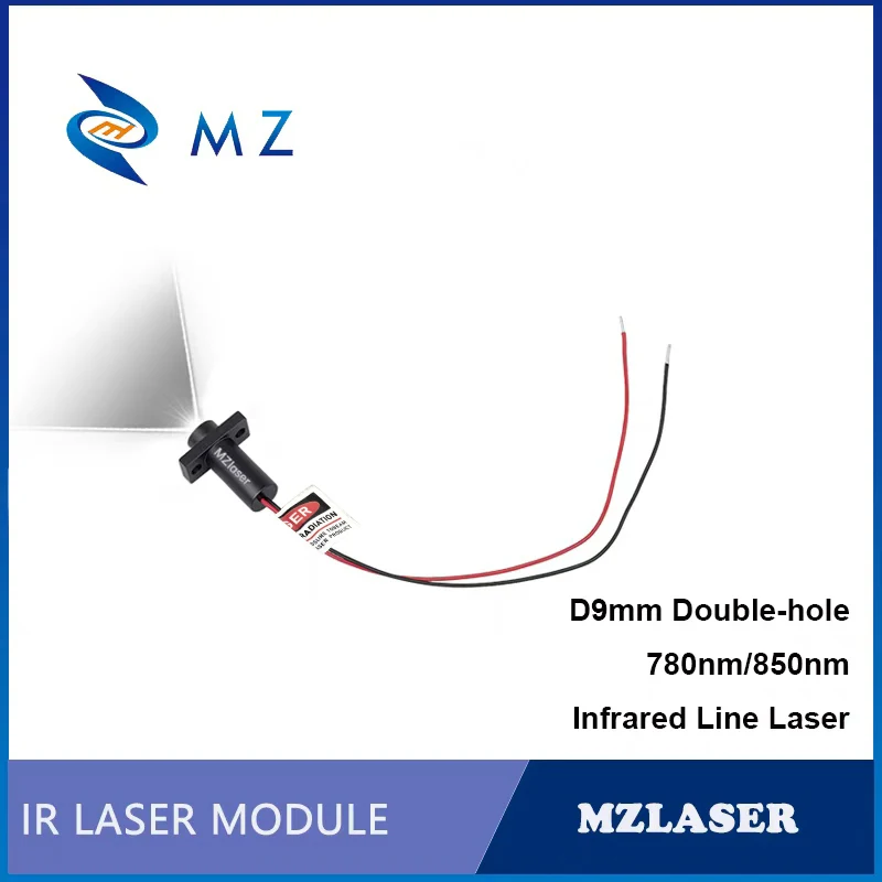 D9mm Double-hole Infrared Line Laser Diode Module 780nm 850nm 0.5mW 1mW 5mW 10mW 20mW IR Laser for Industrial Positioning Sensor