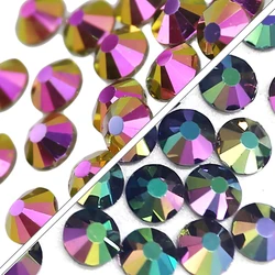 Metallic colors ss3-ss30 Non Hot Fix Rhinestone flat back crystal strass nail diamond glitter glass stone for DIY fabric garment