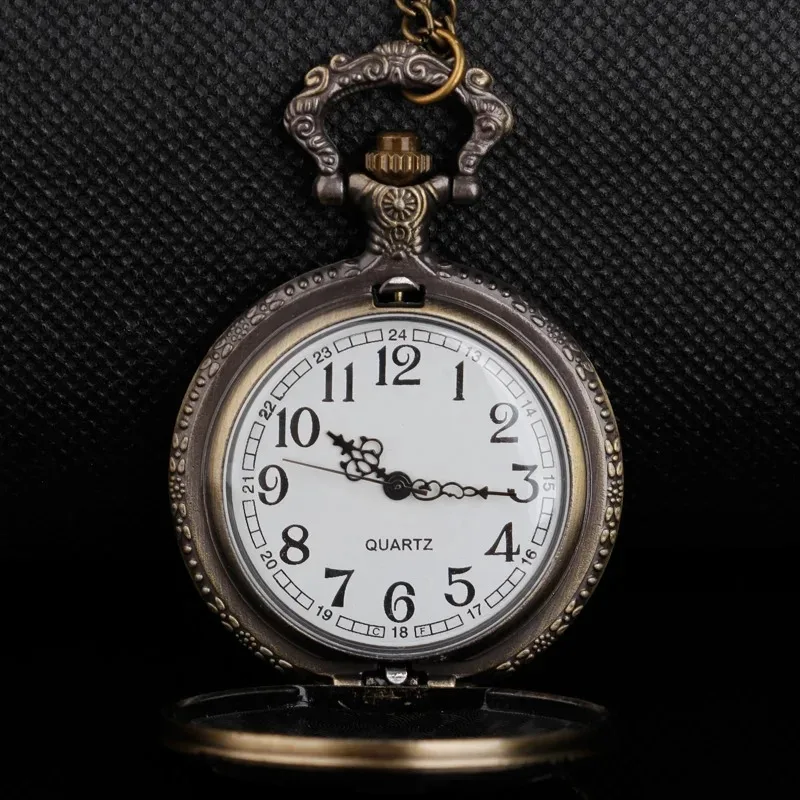 الرجعية Steampunk أبي الهدايا قلادة ساعة كوارتز ساعة الجيب مع سلسلة قلادة ساعة أفضل هدية الملحقات للرجال أبي