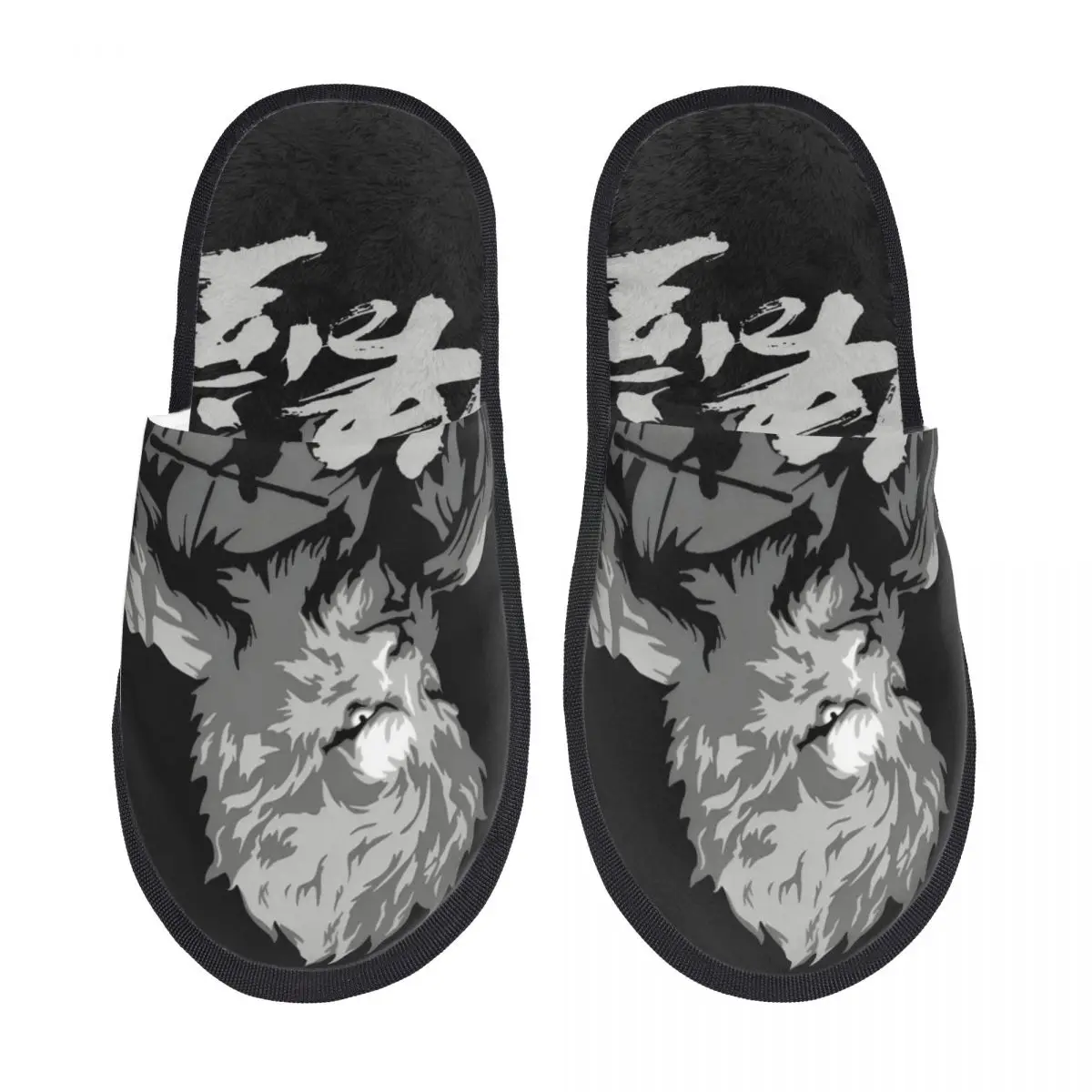 Winter House Cotton Slippers Black Myth Wukong Game 2024 Household Fur Slides Slippers Bedroom Funny Video Game Anti-skid Slides