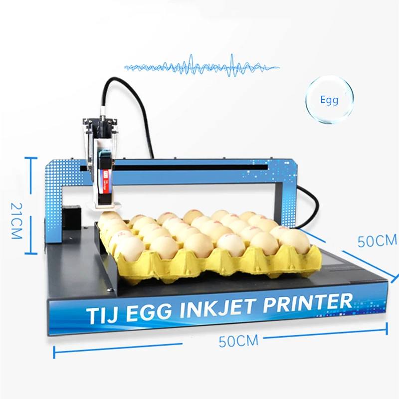 HUMJIHIRO Egg Inkjet Printer 12.7MM Online Thermal Inkjet Printer for Egg QR Barcode Variable Date Expiry Date Number Logo