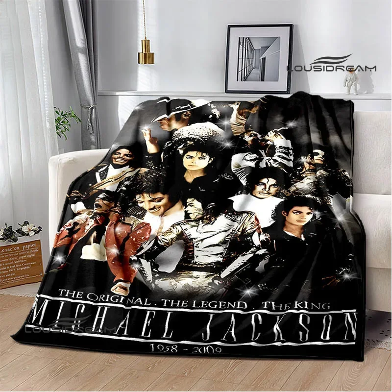 Michael Jackson retro Print blankets Picnic blanket Flannel blanket Soft Cozy Blanket Travel Blankets bed linings Birthday Gift