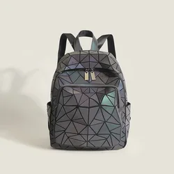 2024 Summer New Trendy and Advanced Geometry Night Glow Backpack, Versatile Book Bag, Large Capacity Travel Backpack