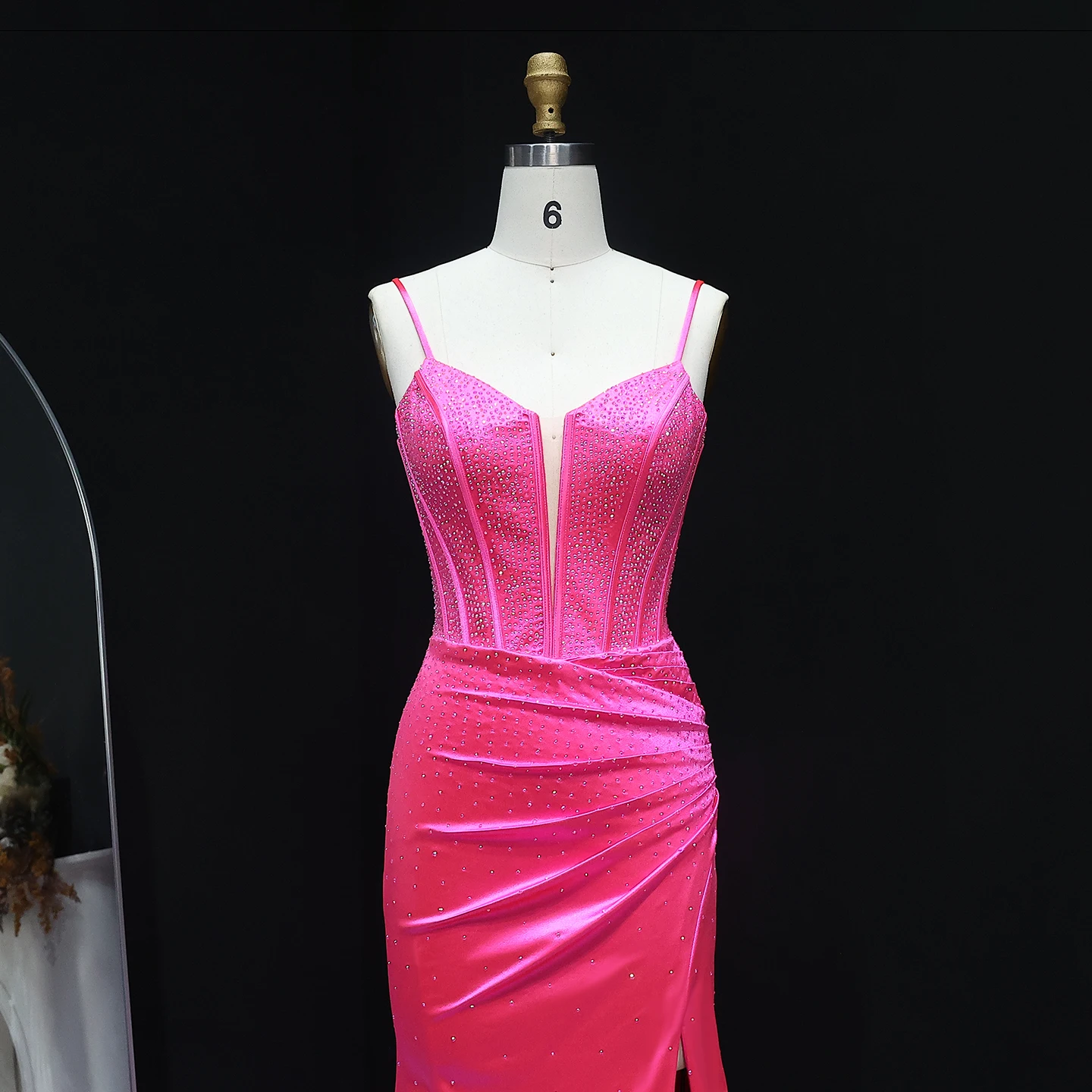 シャロンは言った-クラシックなピンクの人魚のウエディングドレス,クリスタル,女性のためのハート型のロングドレス,パーソナライズされたイブニングドレス,sh522