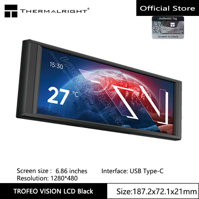 Thermalright TROFEO VISION LCD IPS フルカラー LCD スクリーン、9.16