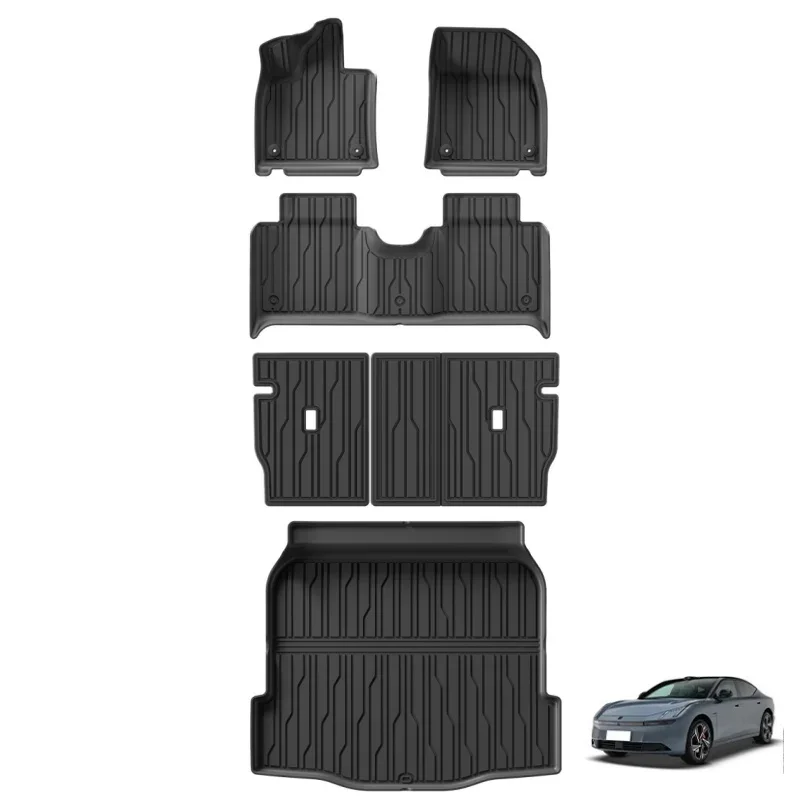 

for Lynk & Co Z10 EV Car Floor Mats Cargo Liner Trunk Pad TPE 3D Foot Mat Waterproof Odorless Tray Set BLACK Left Rudder