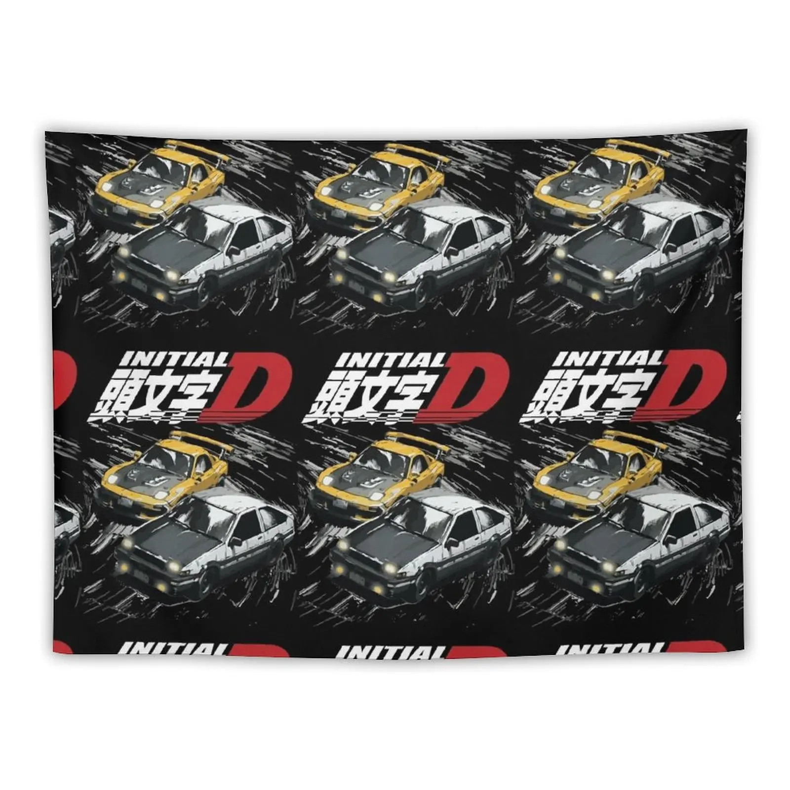 Mountain Drift Racing Initial D Tandems AE86 vs FD rx-7 Tapestry Room Decor Cute Custom Tapestry