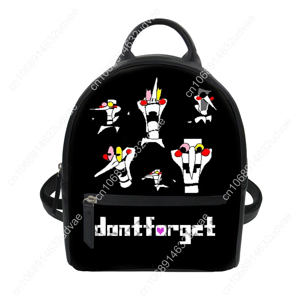 Deltarune Spamton Undertale Backpack Purse Women Schoolbags Personalized Double Shoulder Bag Daypack Leather Travel Bag Gift