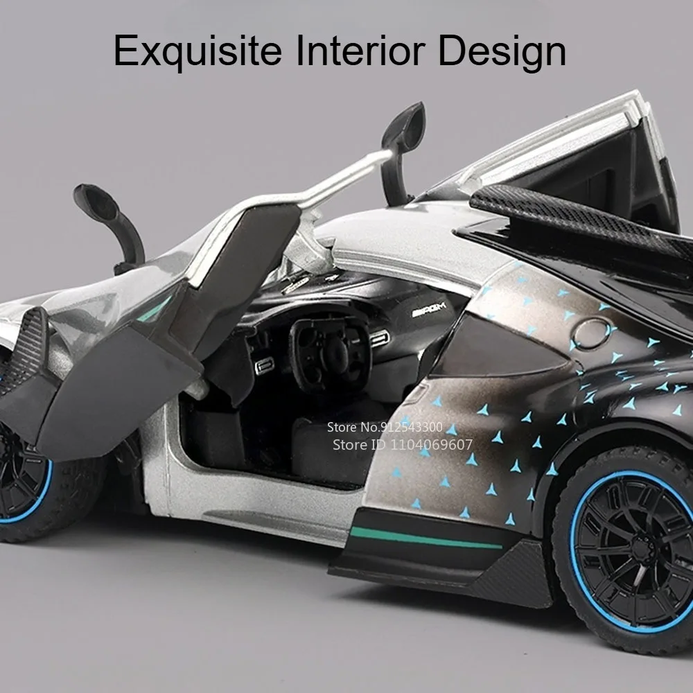 1:32 ONE V12 모델 장난감 스포츠카 합금 다이캐스트 사운드 라이트 도어 오픈 풀백 정교한 휠 허브 오피스 모델 장식품