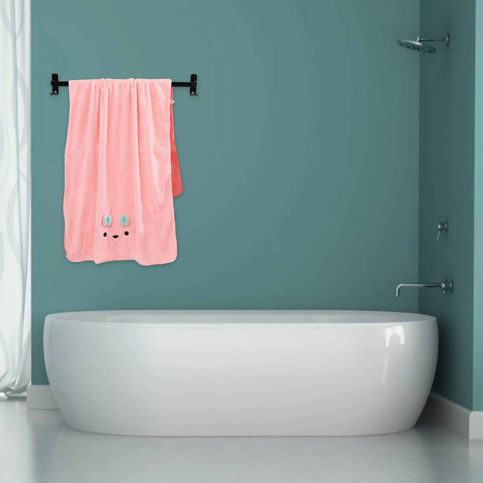 

Absorbent Large Bath Towel Premium Coral Fleece -Drying Cartoon Rabbit Design For Kids Travel Beach Spa Gym Home Use