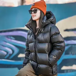 Piumino d'oca donna piumino corto con cappuccio soffice di alta qualità piumino invernale da uomo piumino d'anatra piumino di design di lusso