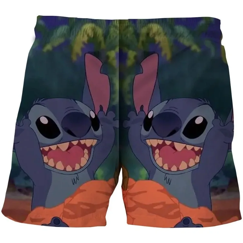 Disney Stitch Beach Pants Casual Sports Shorts Summer Outer Wear Swimwear Clothing Man Woman Beach Shorts Couple Sweatpants Gift